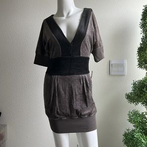 RED BY MARC ECKO VELOUR MINI DRESS TOP SIZE XS MSRP $59.00 NWT